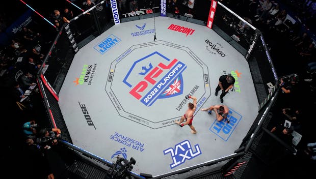 LONDON, ENGLAND - AUGUST 20: Marcin Held celebrates after defeating Myles Price during PFL 9 at the Copper Box Arena on August 20, 2022 in London, England. (Photo by